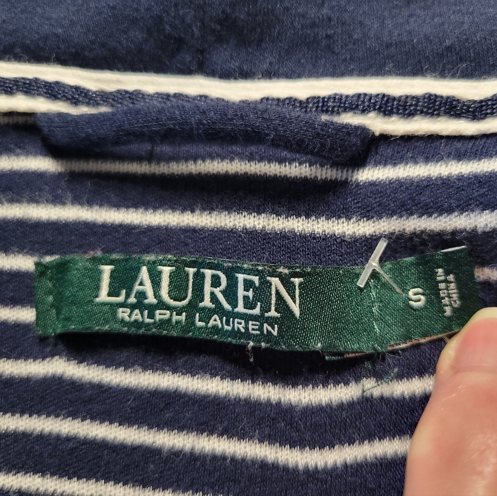 Ralph Lauren Sweatshirt Dress Stripes Jacket Small Sweater Knit Coverup Beach - Picture 4 of 7